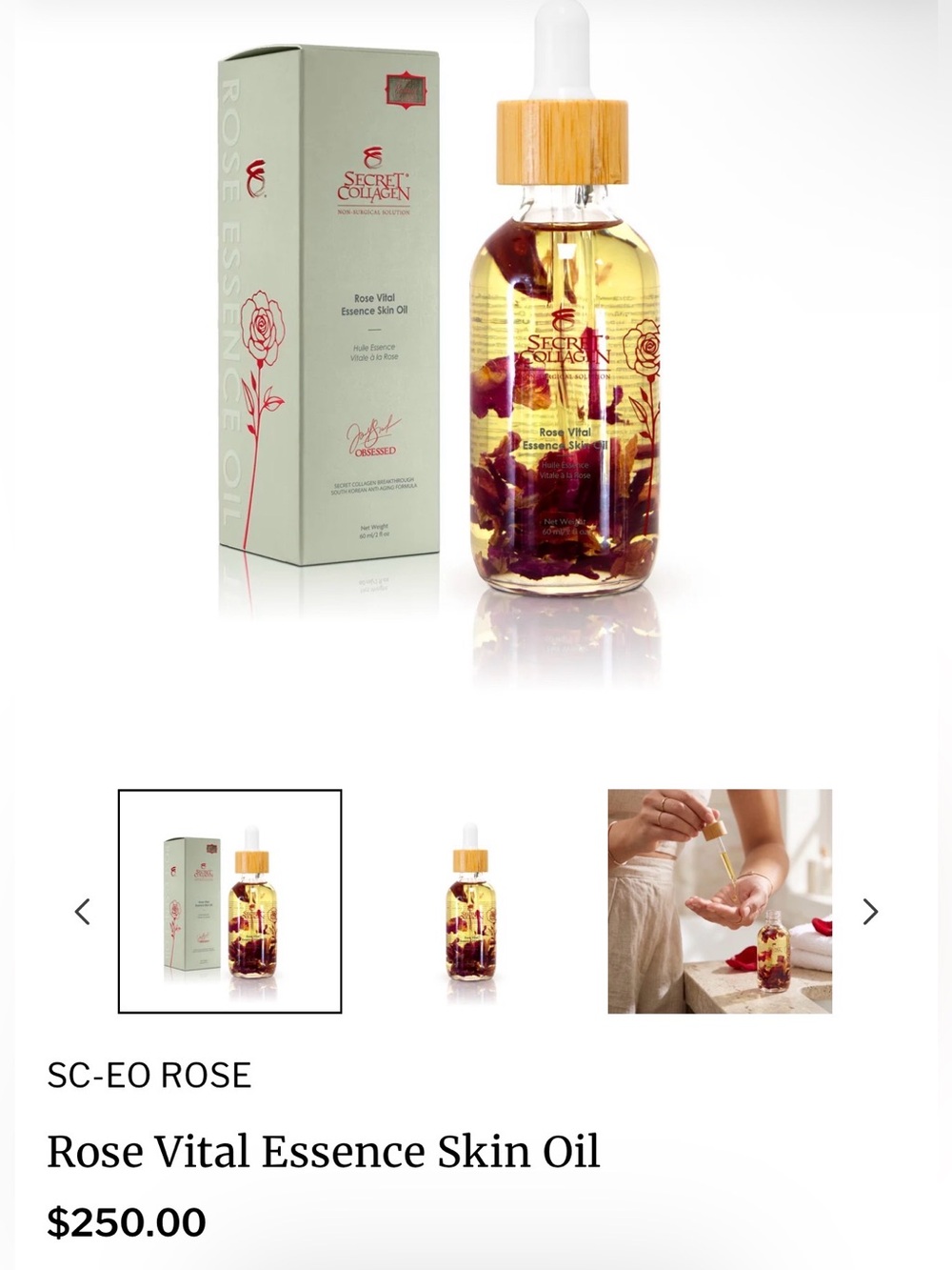 Secret Collagen Rose Vital Essence Skin Oil - Picture 3 of 3